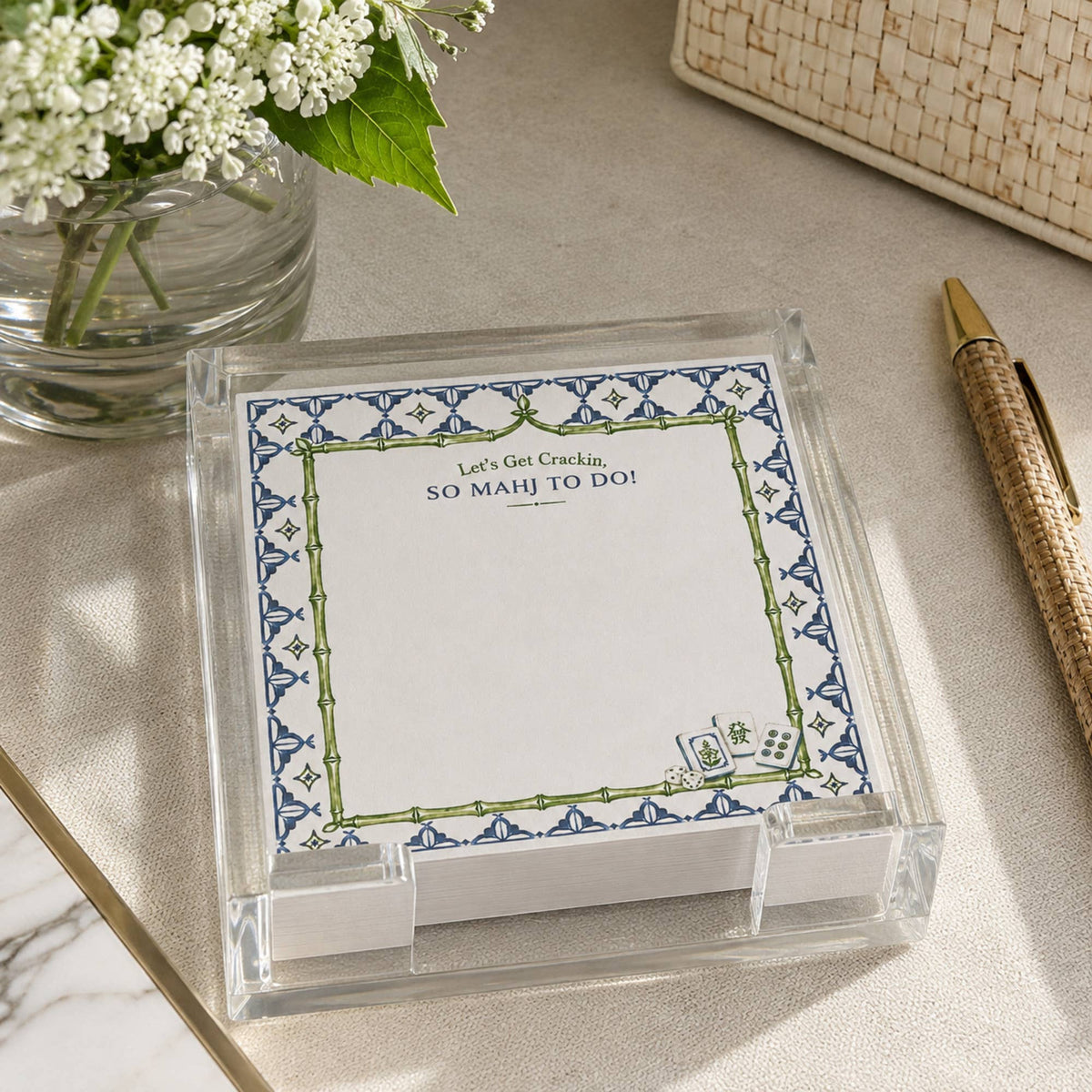 So Mahj to Do! Acrylic Notepad Holder Set