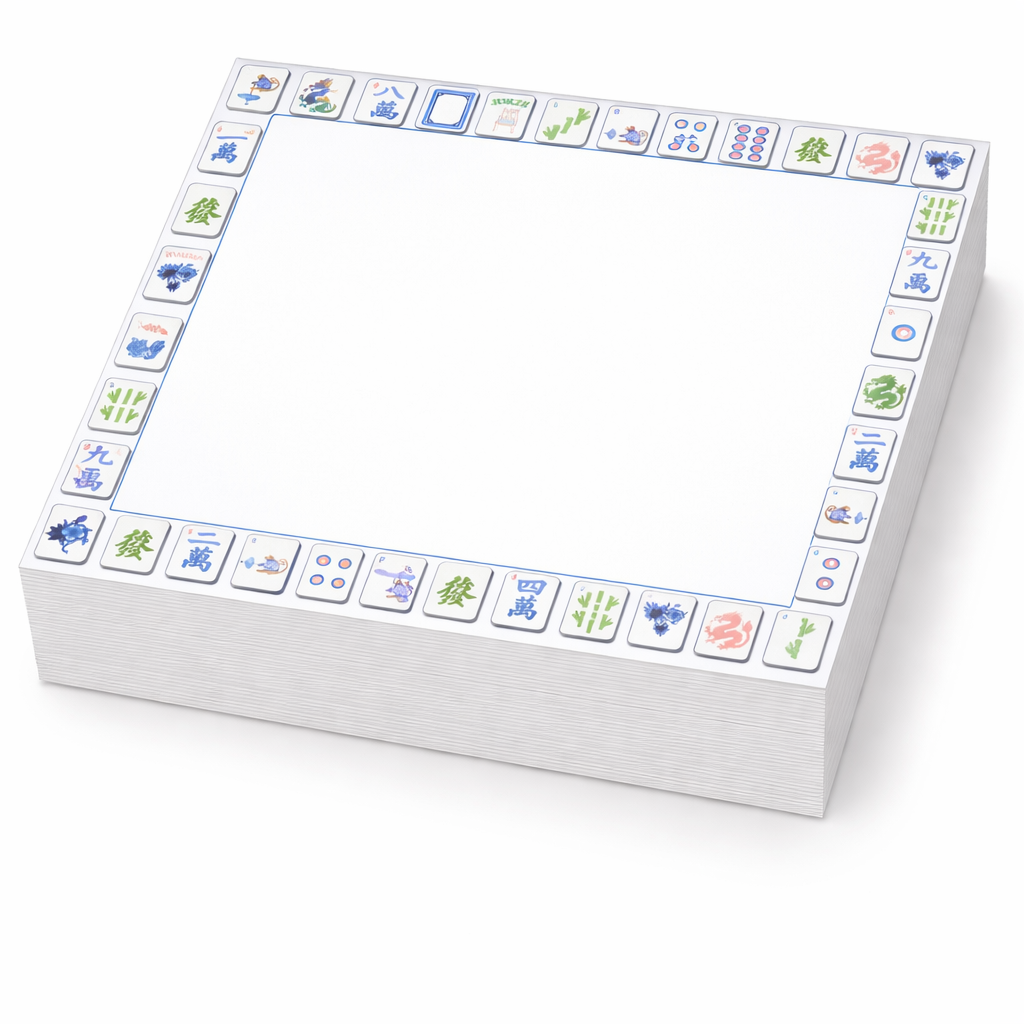 Preppy Mahjong notepad refill, product photo