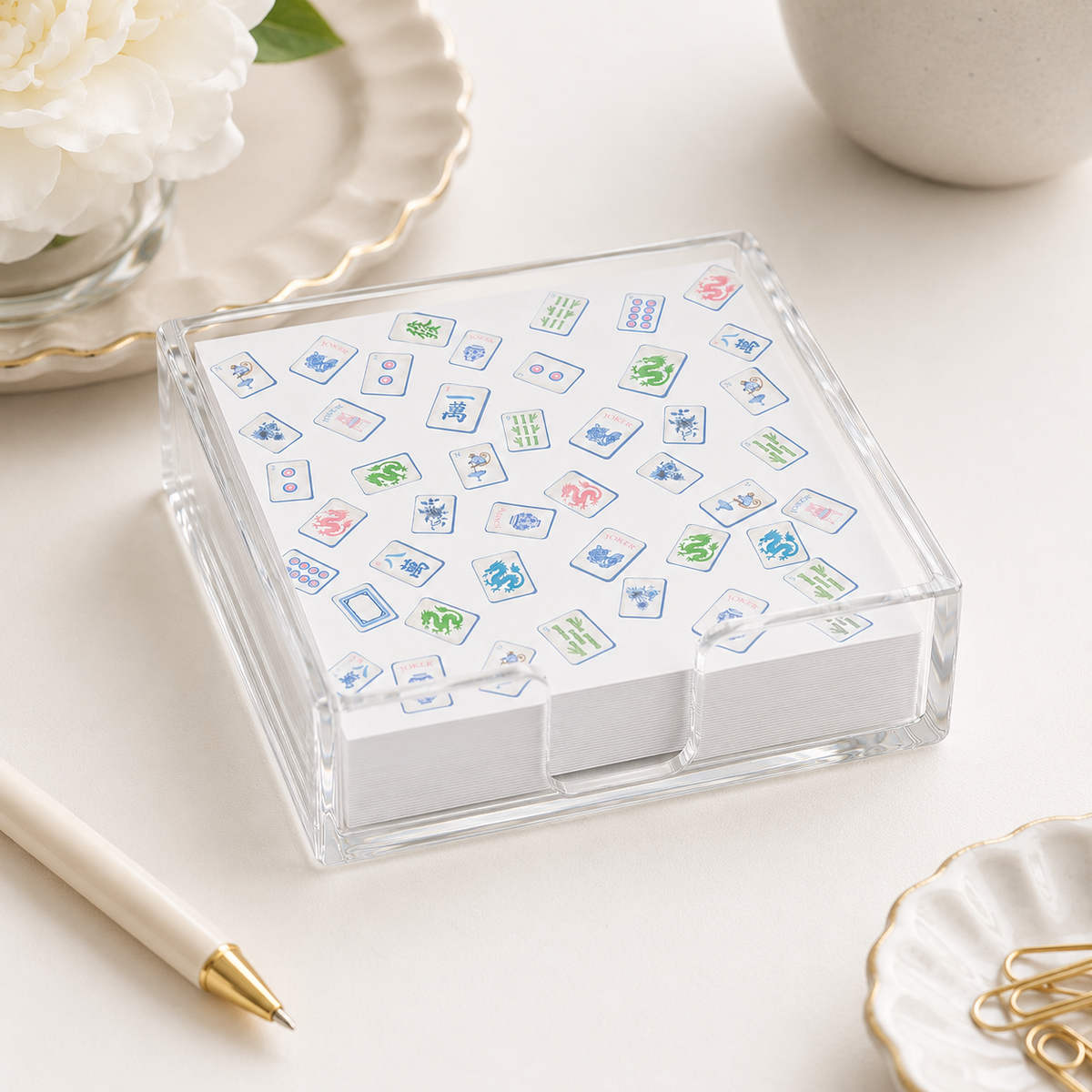 Notepad Refill, Mahjong Wallpaper - 5x5 Inch - alternate view