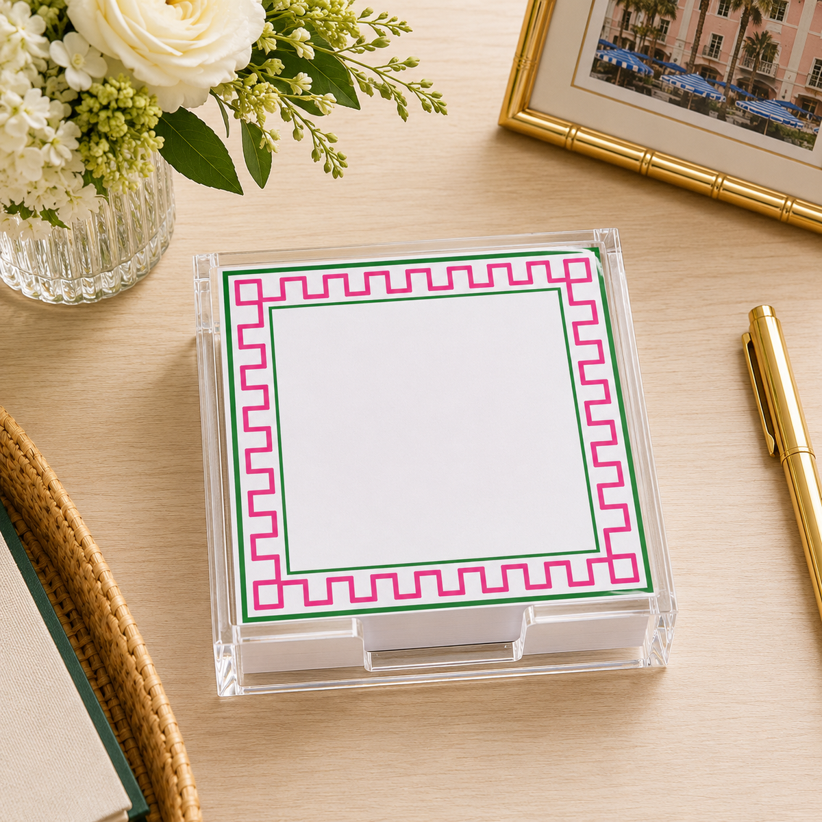 Notepad Refill, Preppy Pink - 5x5 Inch - alternate view