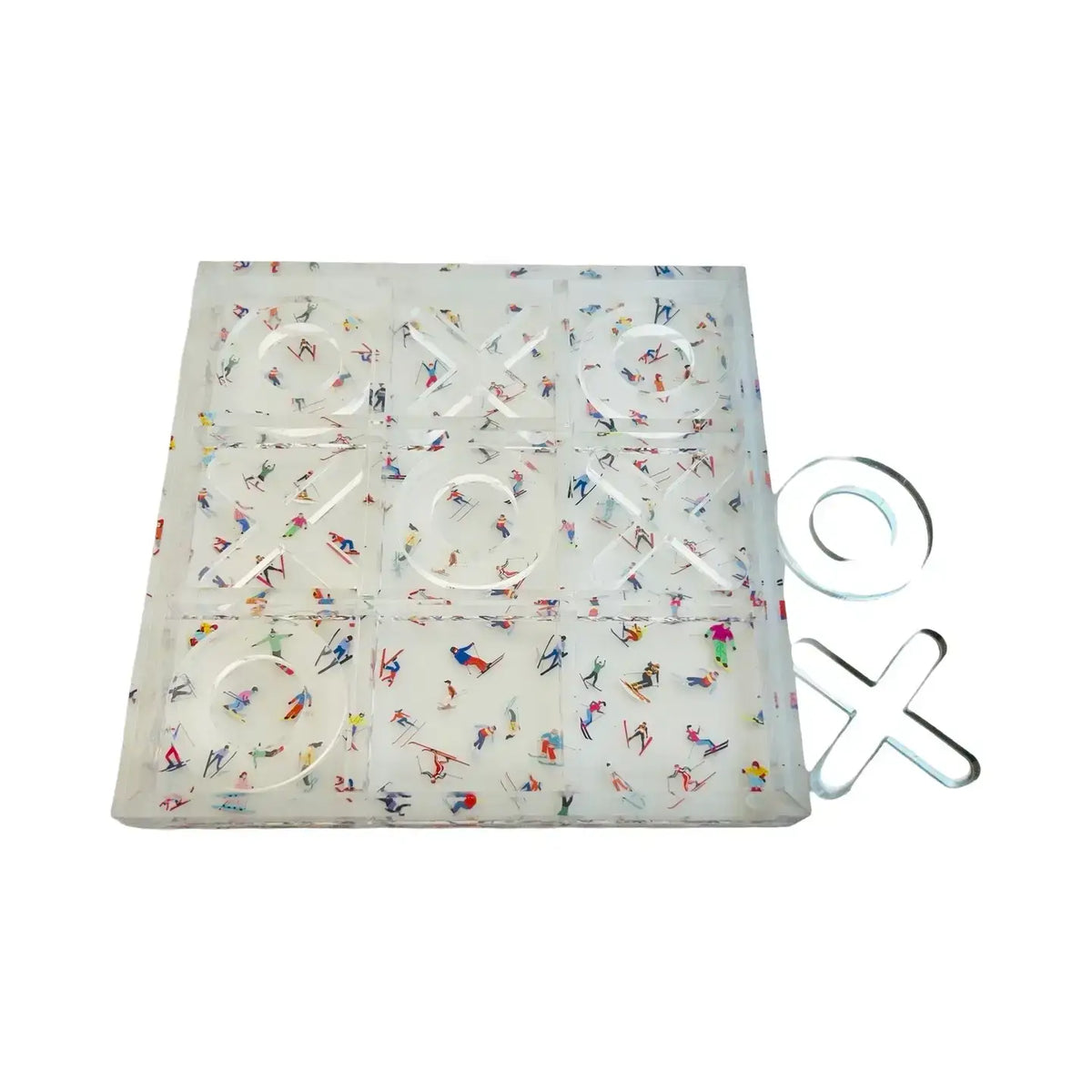 Acrylic Tic-Tac-Toe Game, Ski Design - alternate view