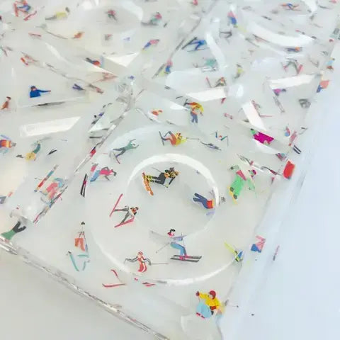 Acrylic Tic-Tac-Toe Game, Ski Design - view 05