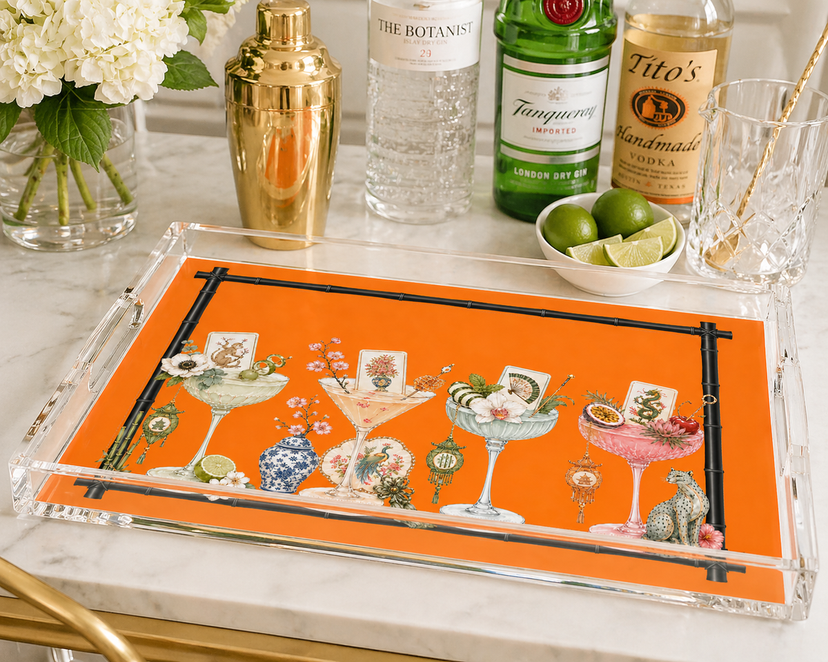 Acrylic Vanity and Bar Tray, Mahjong Martinis - alternate view