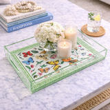 Acrylic Vanity Tray, Butterfly Garden Greek Key