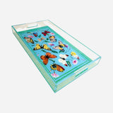Clear Acrylic Serving Tray, Greek Key Butterfly - alternate view