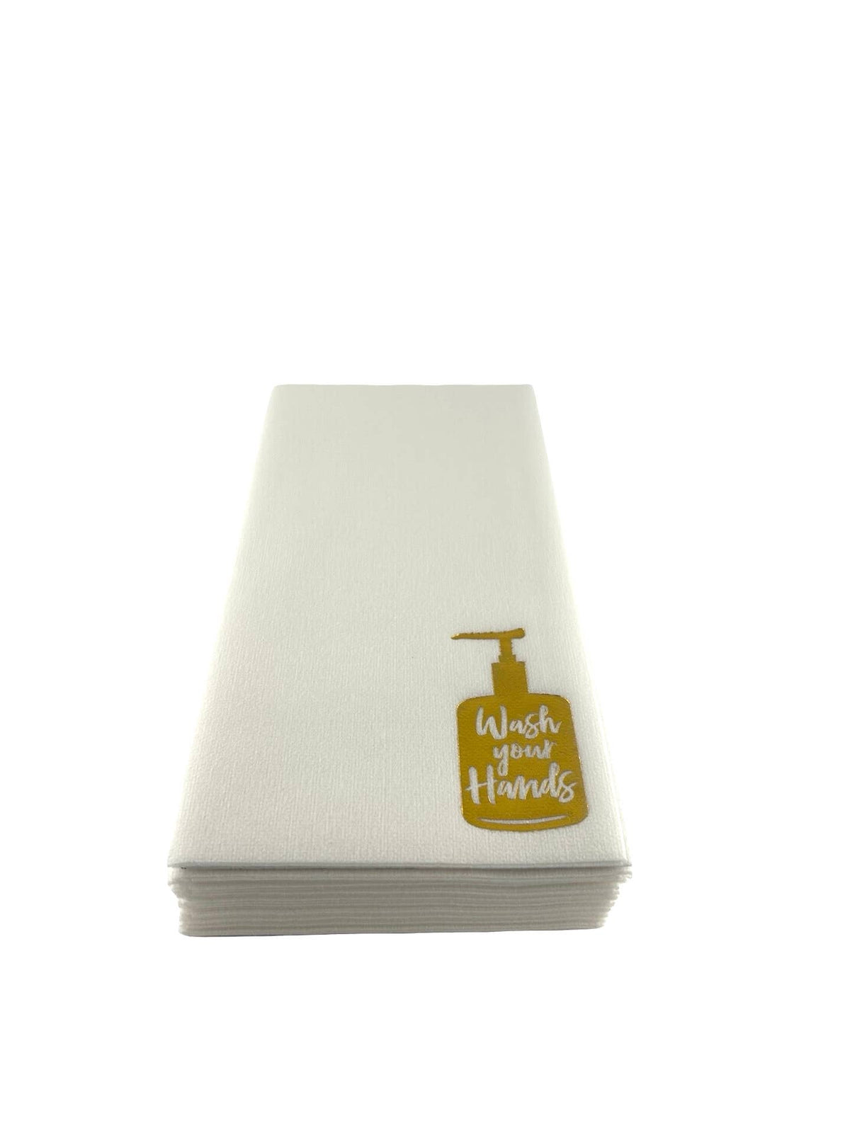 Linen-Feel Guest Towel Napkins, Wash Your Hands - alternate view