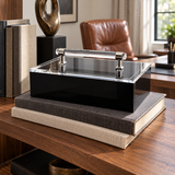 Decorative Acrylic Box, Black with Silver Handle
