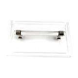 Clear acrylic lid with acrylic bar and silver hardware