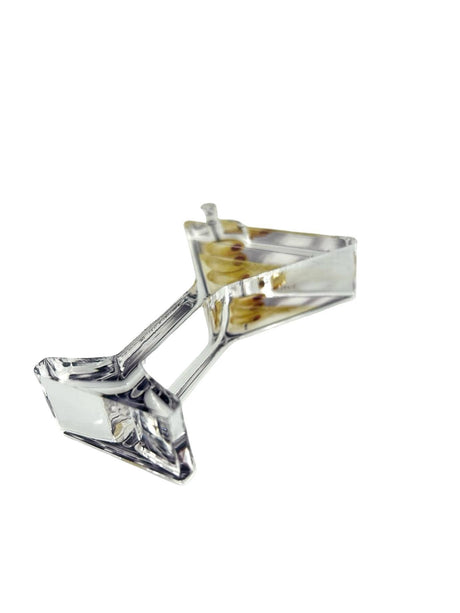 Martini acrylic napkin weight, low side angle on white