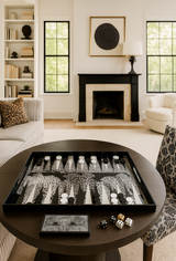 Maven Home Acrylic Backgammon Game Set, Black Leopard - view 04