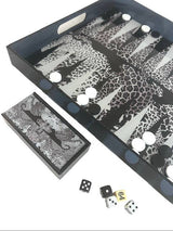 Maven Home Acrylic Backgammon Game Set, Black Leopard - view 08