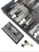 Maven Home Acrylic Backgammon Game Set, Black Leopard - view 11