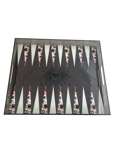 Maven Home Acrylic Backgammon Game Set, Evil Eye - view 06