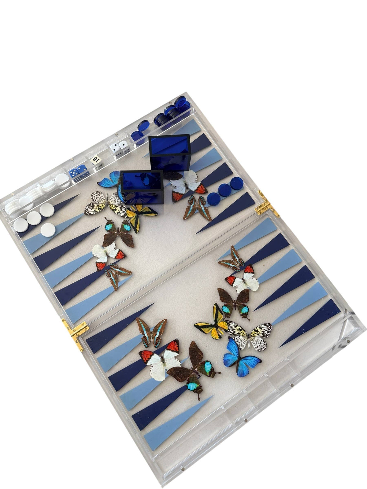 Maven Home Acrylic Backgammon Game Set, Butterfly - view 04