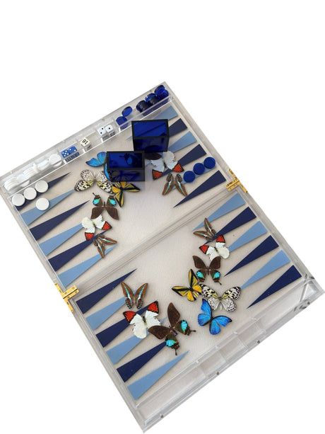 Maven Home Acrylic Backgammon Game Set, Butterfly - view 04