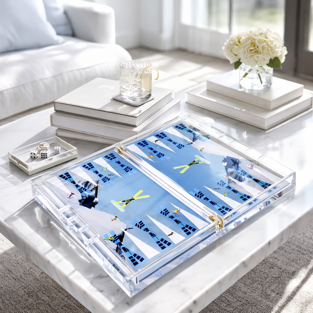 Maven Home Skiers Edge acrylic backgammon game set