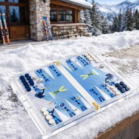 Maven Home Acrylic Backgammon Game Set, Skiers Edge - view 03