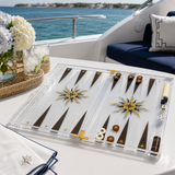 Acrylic Backgammon Game Set, Compass — Maven Home