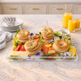 Maven Home Blue Lattice acrylic bagel serving tray