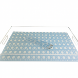 Maven Home Acrylic Bagel Serving Tray, Blue Lattice - view 04