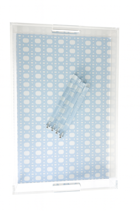 Maven Home Acrylic Bagel Serving Tray, Blue Lattice - view 05