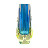 Modern Acrylic Bud Vase, Blue and Yellow