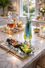 Modern Acrylic Bud Vase, Blue and Yellow - alternate view