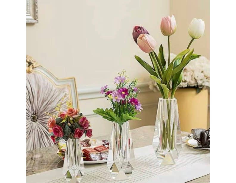 Modern Acrylic Bud Vase, Clear, Large - view 03