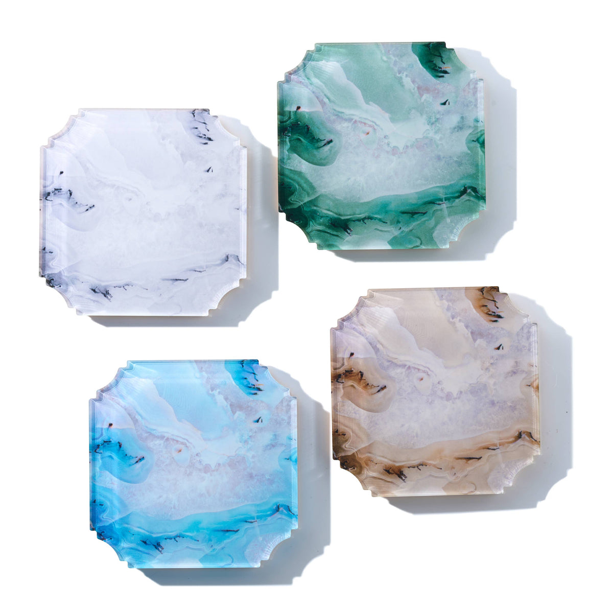 Boxed Acrylic Coaster Set of 4, Stone Marble - alternate view