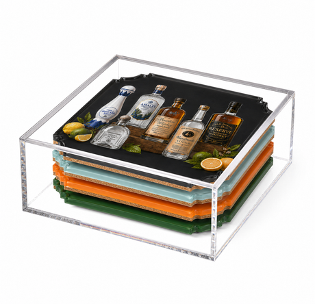 Boxed Acrylic Coaster Set of 4, Have 2 Drinks - view 04