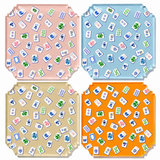 Preppy Mahjong boxed acrylic coaster set of 4, product photo