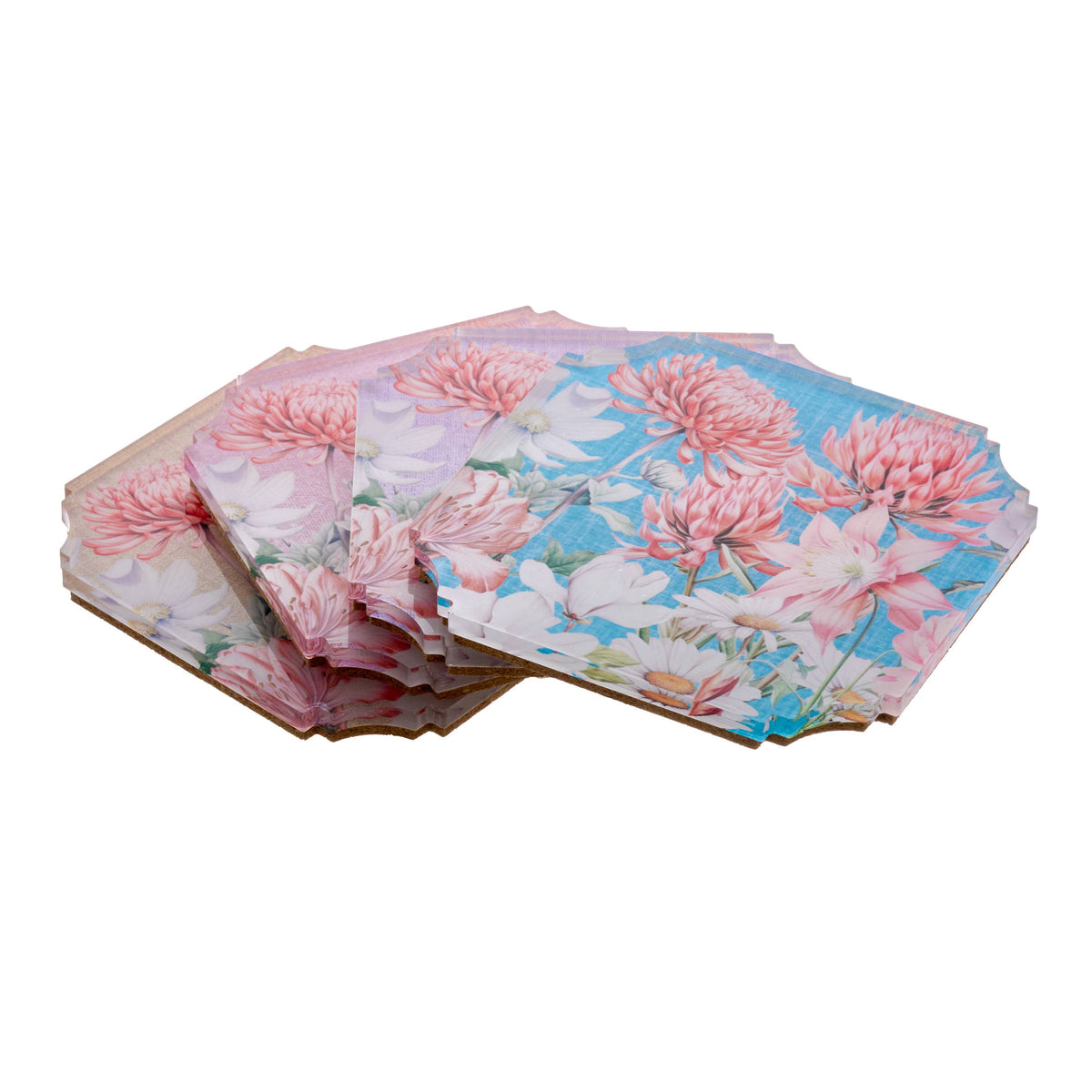 Boxed Acrylic Coaster Set of 4, Floral - view 03