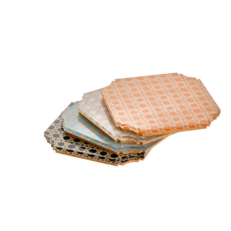 Boxed Acrylic Coaster Set of 4, Rattan - alternate view
