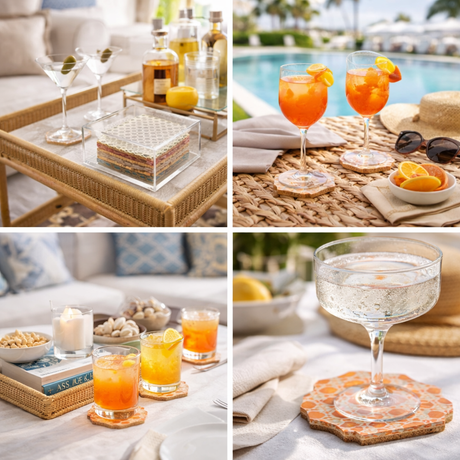 Boxed Acrylic Coaster Set of 4, Rattan - view 08