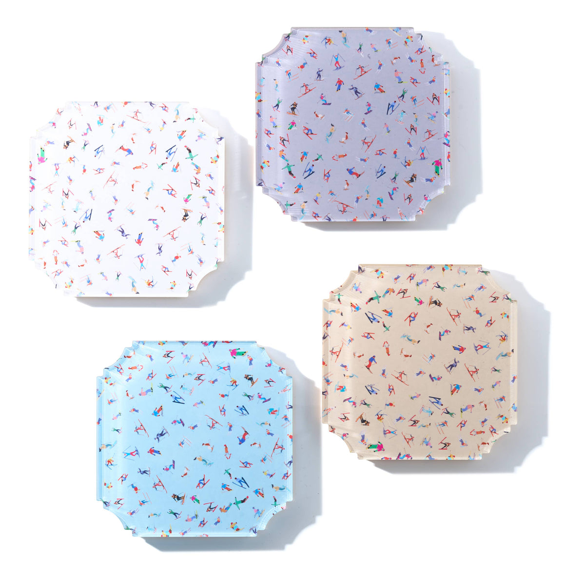 Boxed Acrylic Coaster Set of 4, Ski
