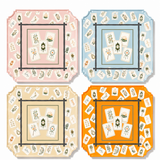 Bamboo Mahjong boxed acrylic coaster set of 4, product photo