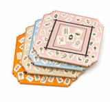 Bamboo Mahjong boxed acrylic coaster set of 4 from another angle