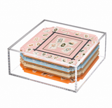 Bamboo Mahjong boxed acrylic coaster set of 4 as a hostess gift