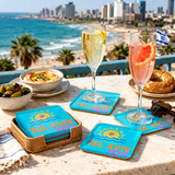 Bon Voyage Acrylic Coasters, Tel Aviv with Holder - view 06