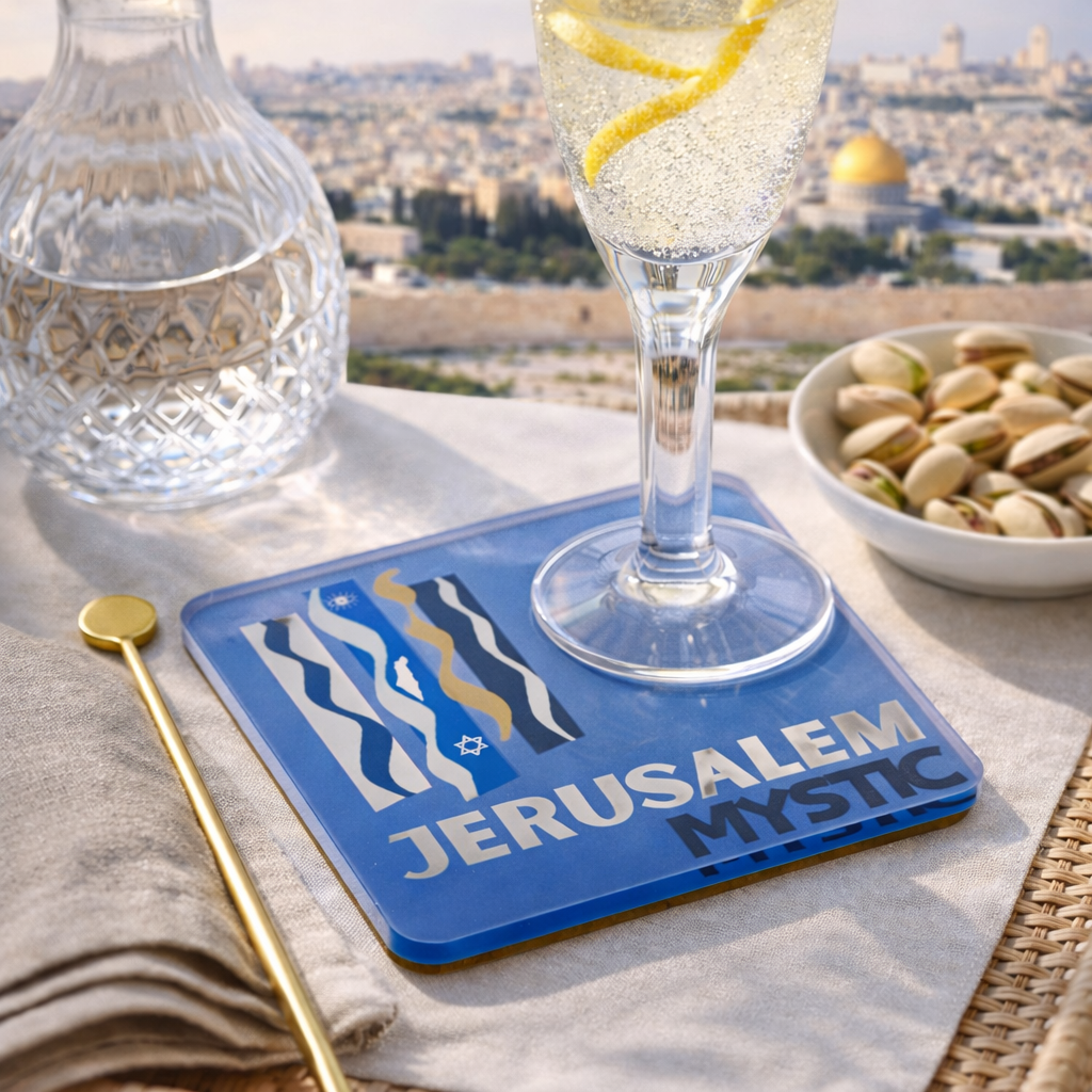 Bon Voyage Acrylic Coasters, Jerusalem with Holder - view 05