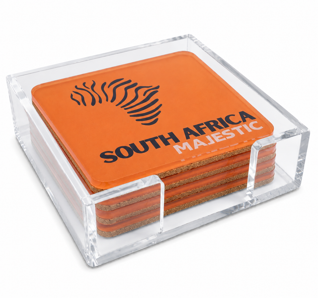 Bon Voyage Acrylic Coasters, South Africa with Holder