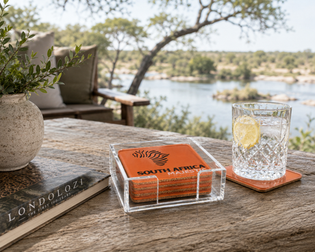 Bon Voyage Acrylic Coasters, South Africa with Holder - alternate view