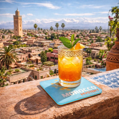 Bon Voyage Acrylic Coasters, Morocco with Holder - view 03