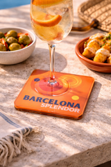 Bon Voyage Acrylic Coasters, Barcelona with Holder - view 05