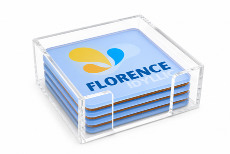 Bon Voyage Acrylic Coasters, Florence with Holder
