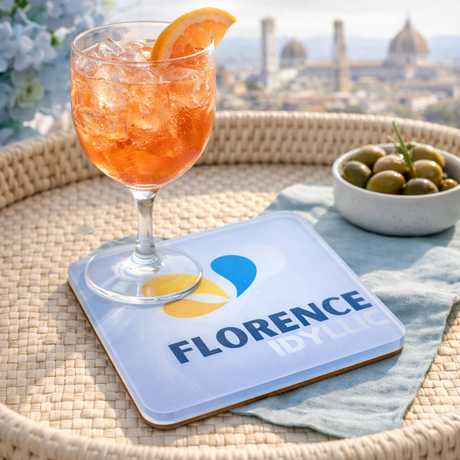 Bon Voyage Acrylic Coasters, Florence with Holder - view 03