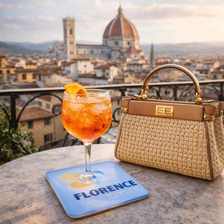 Bon Voyage Acrylic Coasters, Florence with Holder - view 04