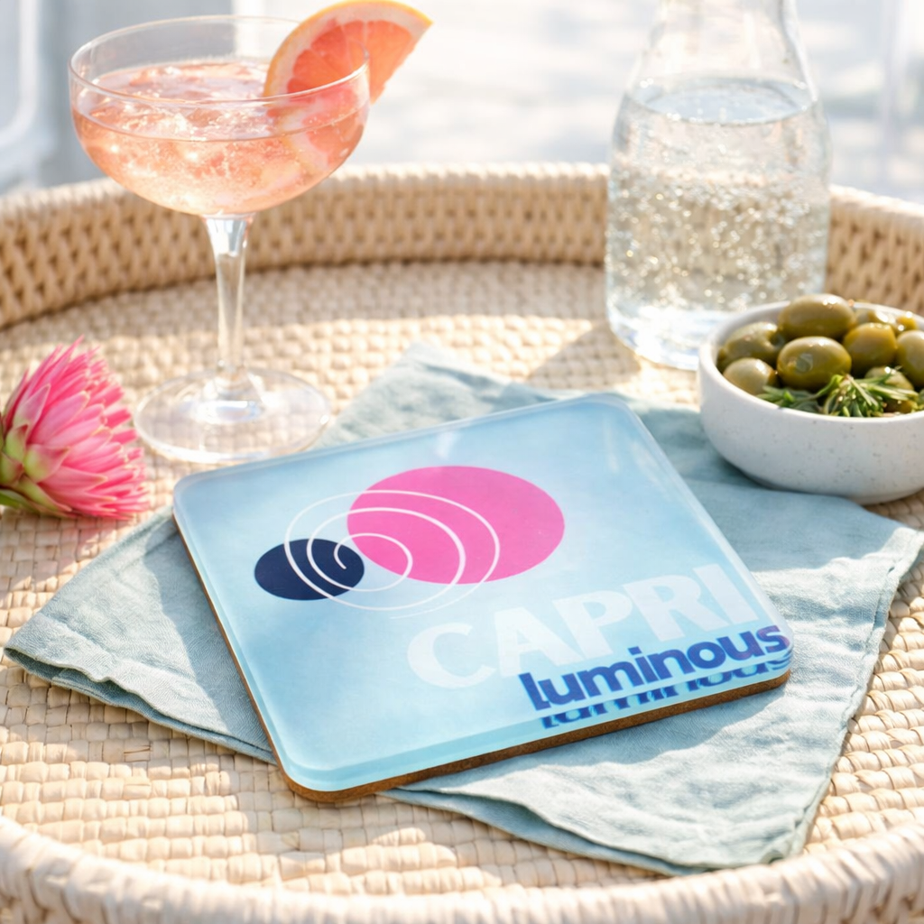 Bon Voyage Acrylic Coasters, Capri with Holder - view 05