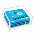 Bon Voyage Acrylic Coasters, Dublin with Holder