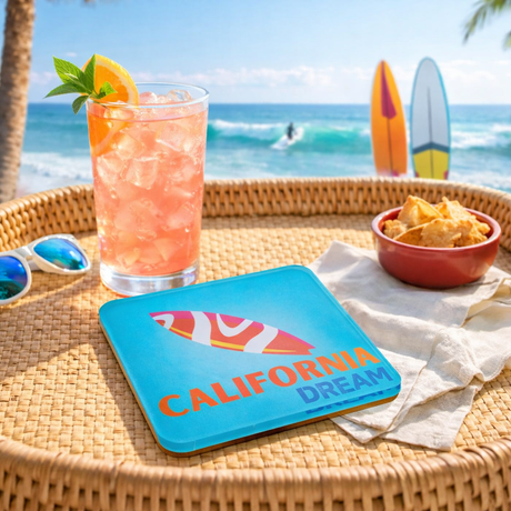 Bon Voyage Acrylic Coasters, California with Holder - view 06